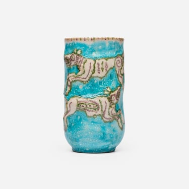 Guido Gambone Figural Vase with Animals, Italy, 1955