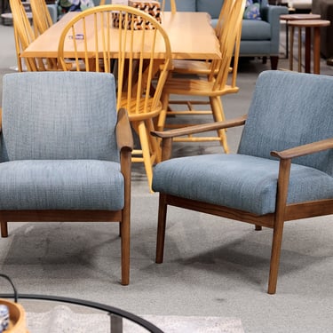 Pair of West Elm Mid-Century Show Wood Chairs