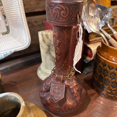 Leather wrapped decanter made in Spain