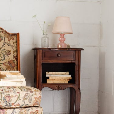 pair of vintage french cabriole leg nightstands