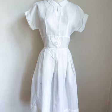 Vintage 1950s Waitress / Nurse Uniform Dress / S 