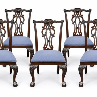 Ethan Allen Newport Collection Carved Chippendale Dining Chairs - set of 6 