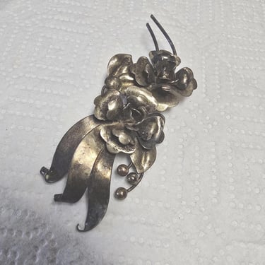 Vintage Harry Iskin Sterling Silver Flower Brooch 
