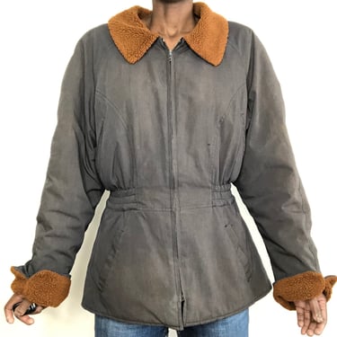  Vintage 80s Fiorucci Faux Fur Trim Jacket