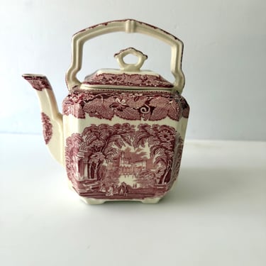 1940’s Mason’s Ironstone “Vista” Pink Teapot 