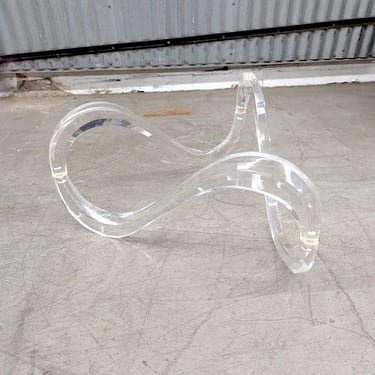 Vintage Charles Hollis Jones Coffee Table Base Retro 1960s Mid-century Modern + Infinity Loop + Clear Lucite + Abstract Shape + Sculptural 