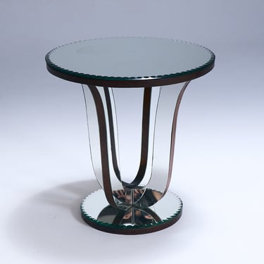 GUERIDON ART DECO MIROIR, BOIS ET MIROIR, 1930s