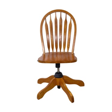 Vintage Scandinavian Modern Teak Swivel Desk Chair | Danish Modern Office Chair 