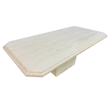 Vintage Italian Modern Travertine Dining Table 