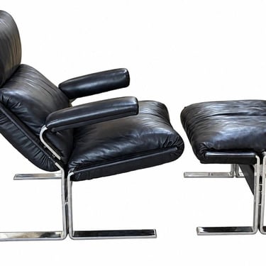 Vittorio Introini for Saporiti Italia P60 Lounge Chair & P61 Ottoman, Italy 1970