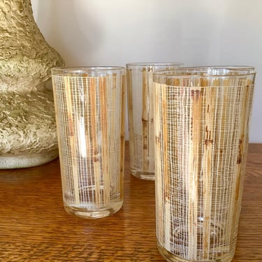 MCM Vintage Nieman Marcus Bamboo Tumblers -- Collins Glasses by Cera 