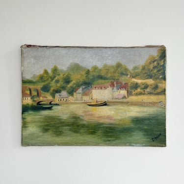 Vintage French Landscape Oil Painting 