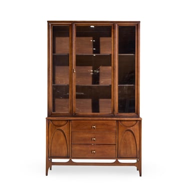 Broyhill Brasilia Mid Century Walnut China Cabinet - mcm 
