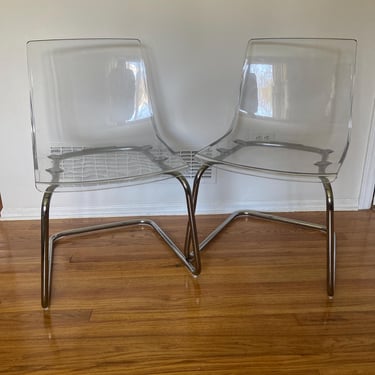 IKEA Tobias Lucite Dining Chairs Set of Two 