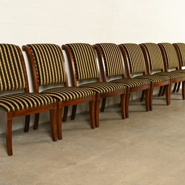 Henredon French Empire Carved Mahogany Dining Chairs, Set of Eight