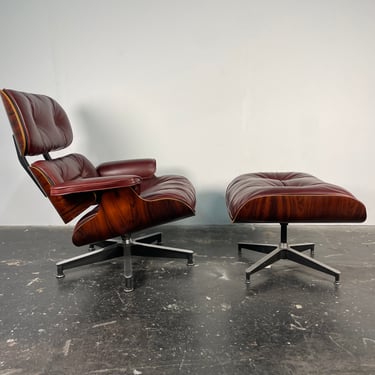 Vintage 2nd Generation Eames Lounge Chair &amp; Ottoman in Brazilian Rosewood