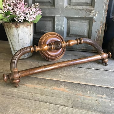 French Ciel de Lit, Bed Drape Holder, Towel Rail, Swinging Bar, Faux Bamboo Wood, French Farmhouse 