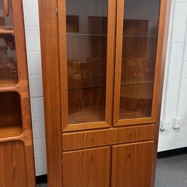 Danish Mid Century Modern Teak China Corner Cabinet 