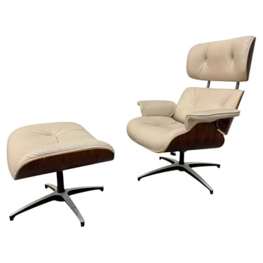 Mid-Century Modern Plycraft Walnut Eames Style Lounge Chair & Ottoman 