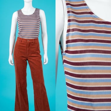 Vintage 1960s/70s Striped Tank Top Size M 