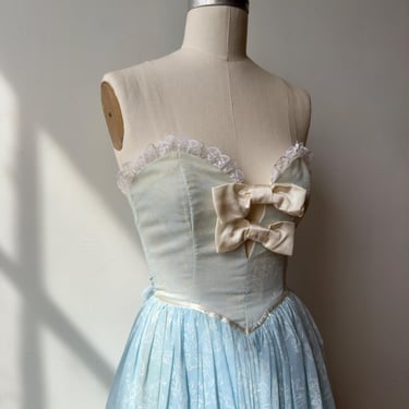 1980s Gunne Sax Dress | Vintage Something Blue Bridal Dress | Pale Blue Lace Dress | Sweetheart Neck Dress | Vintage Wedding Dress 