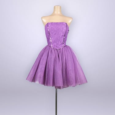 VINTAGE Y2K 00s Betsey Johnson Lilac Tutu Corset Dress Sz 8 | 2000s Purple Tulle Mini Formal Fairy Party Prom Gown | VFG 