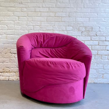 Pink POSTMODERN Swivel Lounge Chair / ARMCHAIR, c. 1980's 