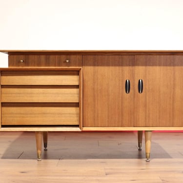 Beautility Teak Credenza Sideboard | Danish Style Mid Century Modern Furniture 