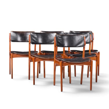 Erik Buch Mid Century Danish Teak Dining Chairs - Set of 6 - mcm 