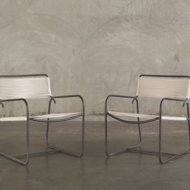 PAIR OF WALTER LAMB BRONZE ARM CHAIRS, MID 20TH C