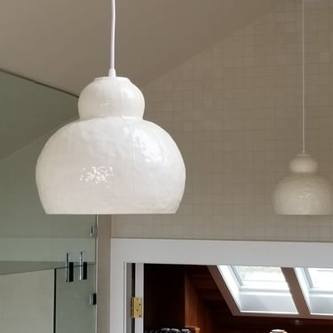 Large pendant light fixture with cutouts & bird 