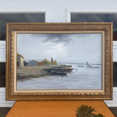Large Francesco Schiller (Italian, b.1923) Impressionist Oil Painting on Canvas - Framed 