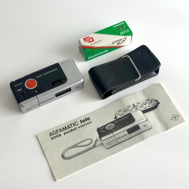 Agfamatic 2008 pocket sensor camera Tele. With original packaging. Pocket analog camera, Germany 1973 