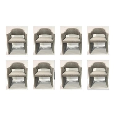 Caracole Modern Gray Polish Off Dining Chairs Set of 8