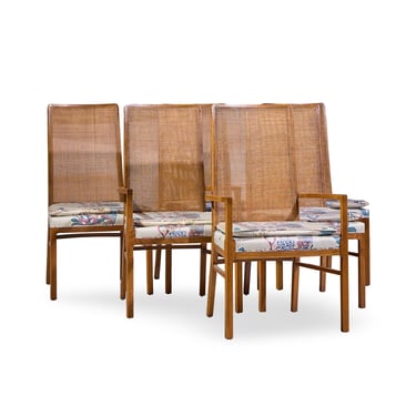 Founders Style Mid Century Oak and Cane Dining Chairs - Set of 6 - mcm 