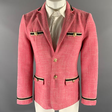 ORTTU Size XS Pink Gold Tweed Polyester Rayon Sport Coat