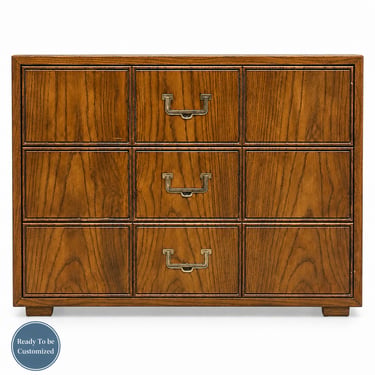 33" Unfinished 3 Drawer Artefacts Vintage Dresser #08455