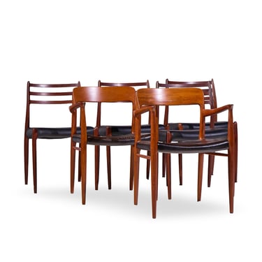 Niels Moller Models 75 and 78 Danish Teak Dining Chairs - Set of 6 - mcm 
