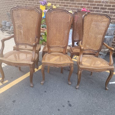 Set of Six Cane Back Chairs
