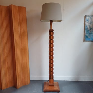 Oak Brutalist Floor Lamp
