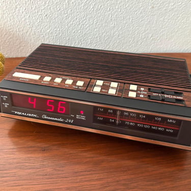 Vintage Realistic Chronomatic 248 Model 12-1555 AM FM Dual Digital Alarm Clock Radio | MCM Office Desk Table Bedside Time | Retro Electronic 