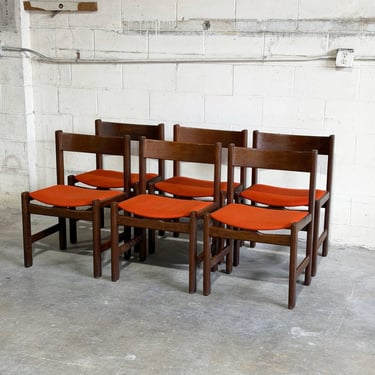 Set of 6 Vintage Hans Wegner Getama Danish Teak Dining Chairs 1960s 
