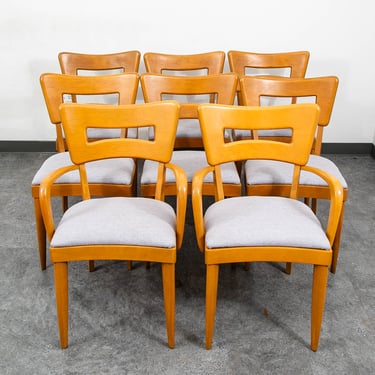 Mid Century Modern Dining Chairs Set 8 Heywood Wakefield Dog Bone Armchair Mcm