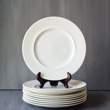 Johnson Bros Athena white dinner plates vintage ironstone set of nine 