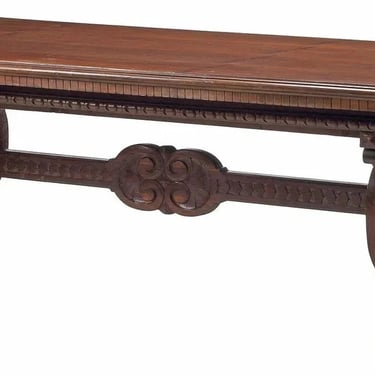 Antique Dining Table, Large Italian Renaissance Revival, Trestle, 104" L, 1800s