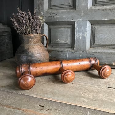 French Faux Bamboo Coat Hook, Wood, 3 Hooks, Mushroom Coat Hat Rack, Rustic French Farmhouse, Damages 