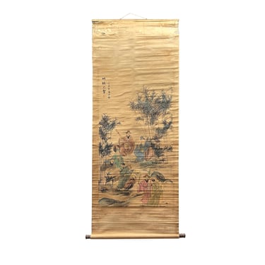 Chinese Ink Brush Seven Sages of the Bamboo Grove Scroll Painting Wall Art jk251E 