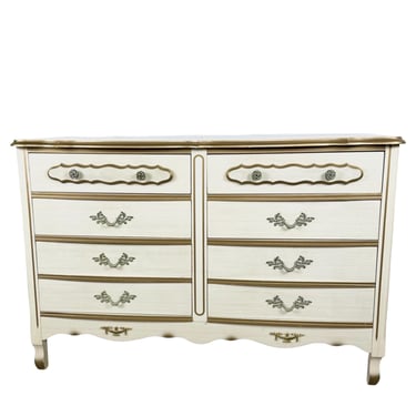 Vintage French Provincial Six-Drawer Dresser, Louis XV Revival Bedroom Furniture 