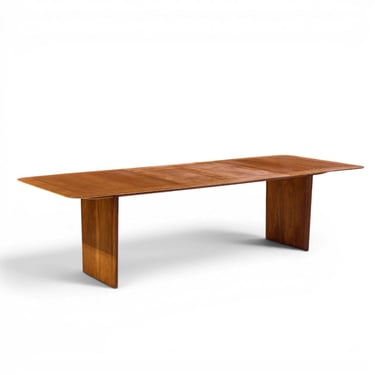 Robsjohn Gibbings for Widdicomb Mid Century Walnut Expanding Dining Table with 2 Leaves - mcm 