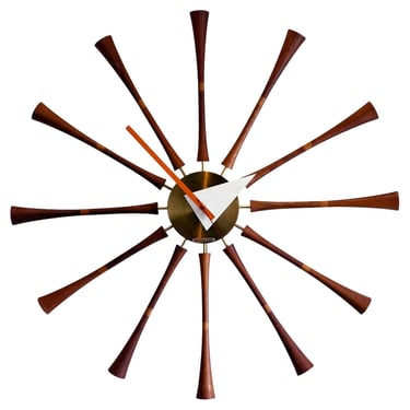 Mid Century Modern Spindle Starburst Wall Clock by George Nelson Howard Miller